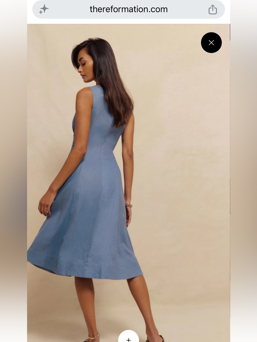 Reformation Sebastien Linen Midi Dress, Size 6, NWT - Picture 10 of 11